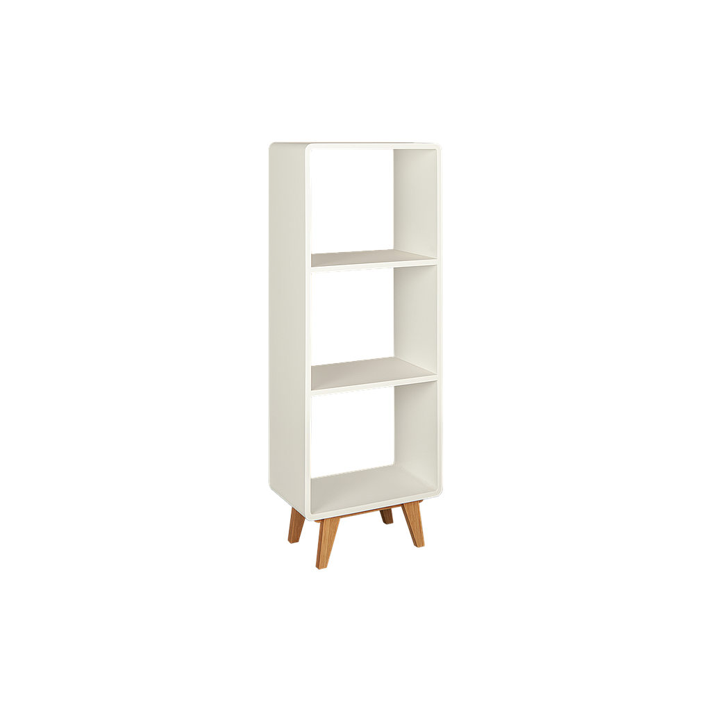 LAURA - Shelf L45 x H120 - White and Natural Oak