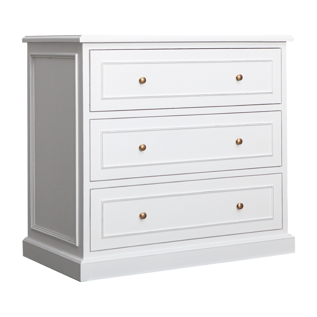 KELAN - Chest of 3-drawer L93 x H85 - Brocante white