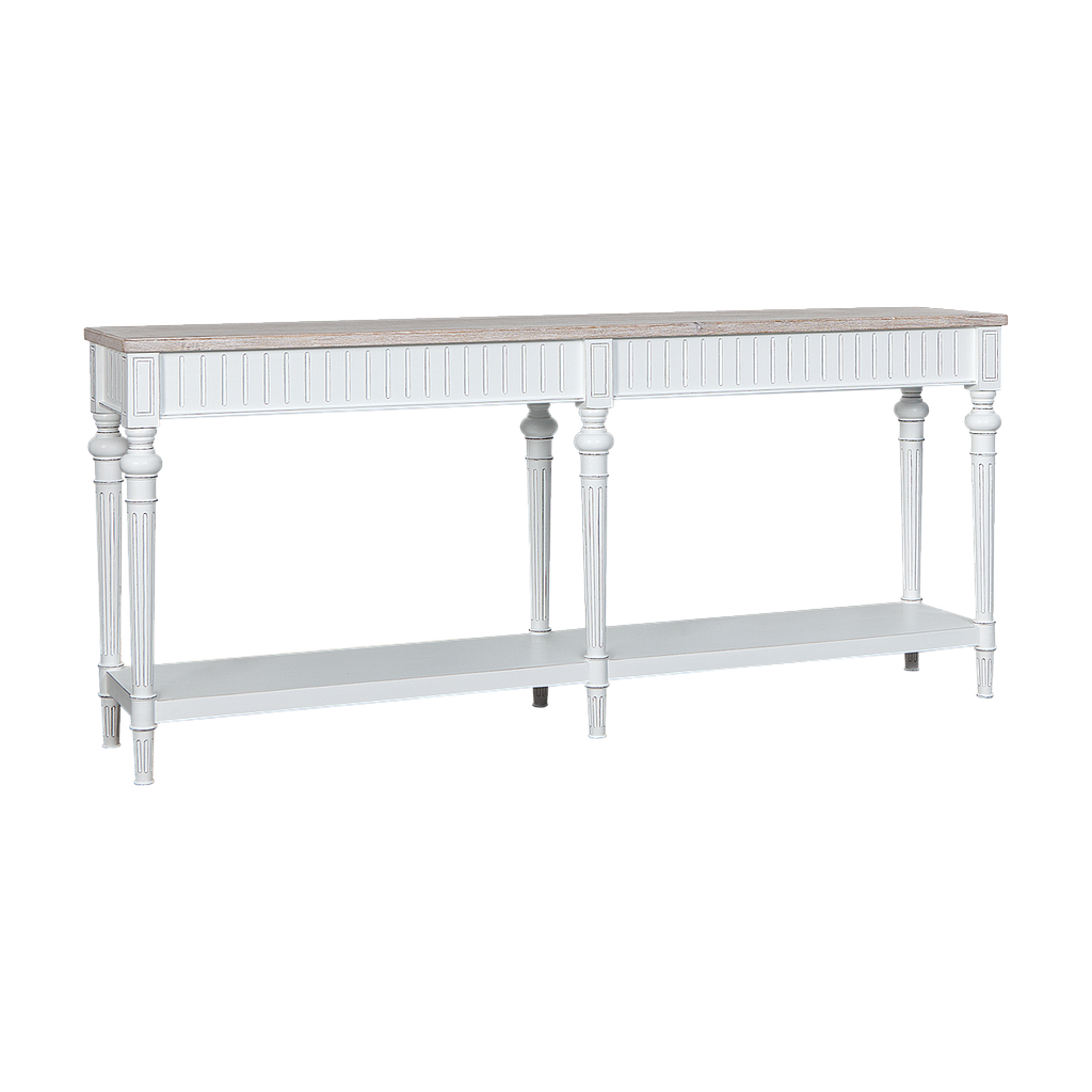 VAKO - Console table L180 - Brocante white and Whitened acacia