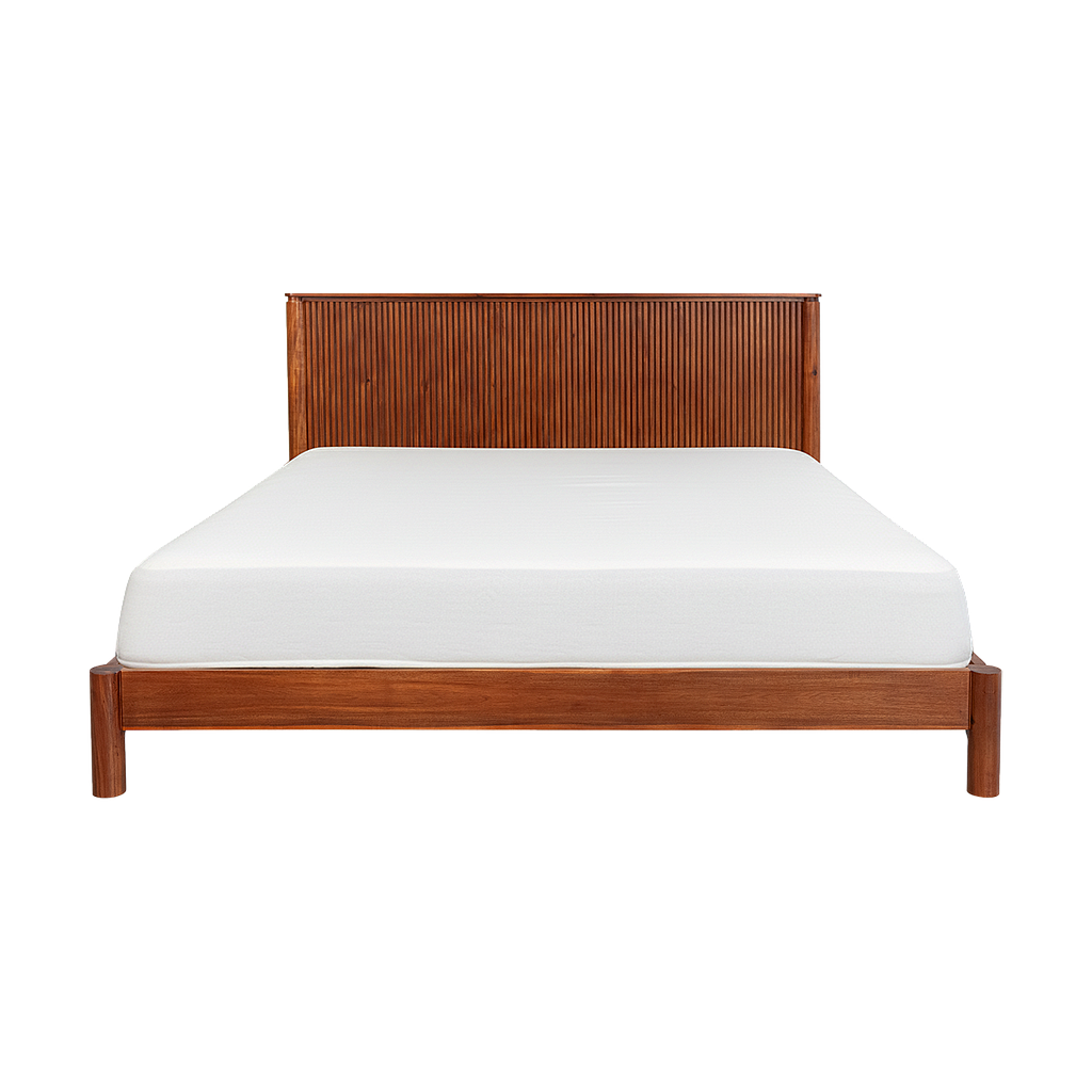 LEEDEN - King size bed (Mattress 180x200) - Washed antic