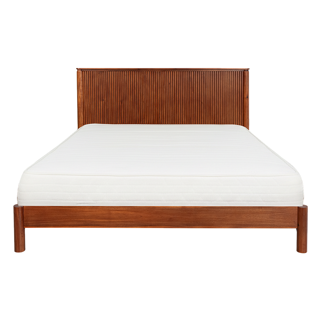 LEEDEN - King size bed (Mattress 180x200) - Washed antic