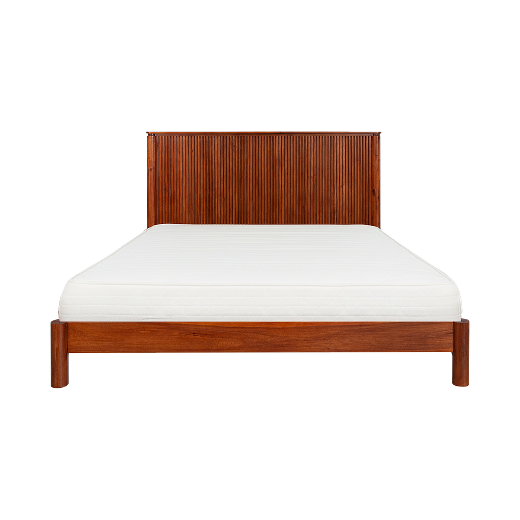 LEEDEN - Queen size bed (Mattress 160x200) - Washed antic