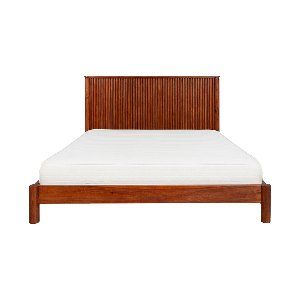 LEEDEN - Queen size bed (Mattress 160x200) - Washed antic