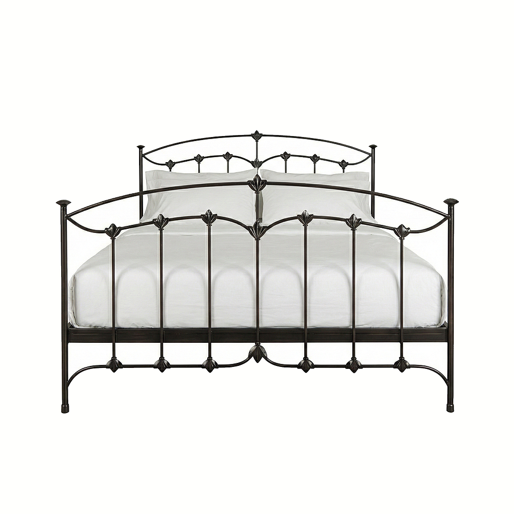 GABIN - Wrought iron queen size bed (Mattress 160x200) - Burnish
