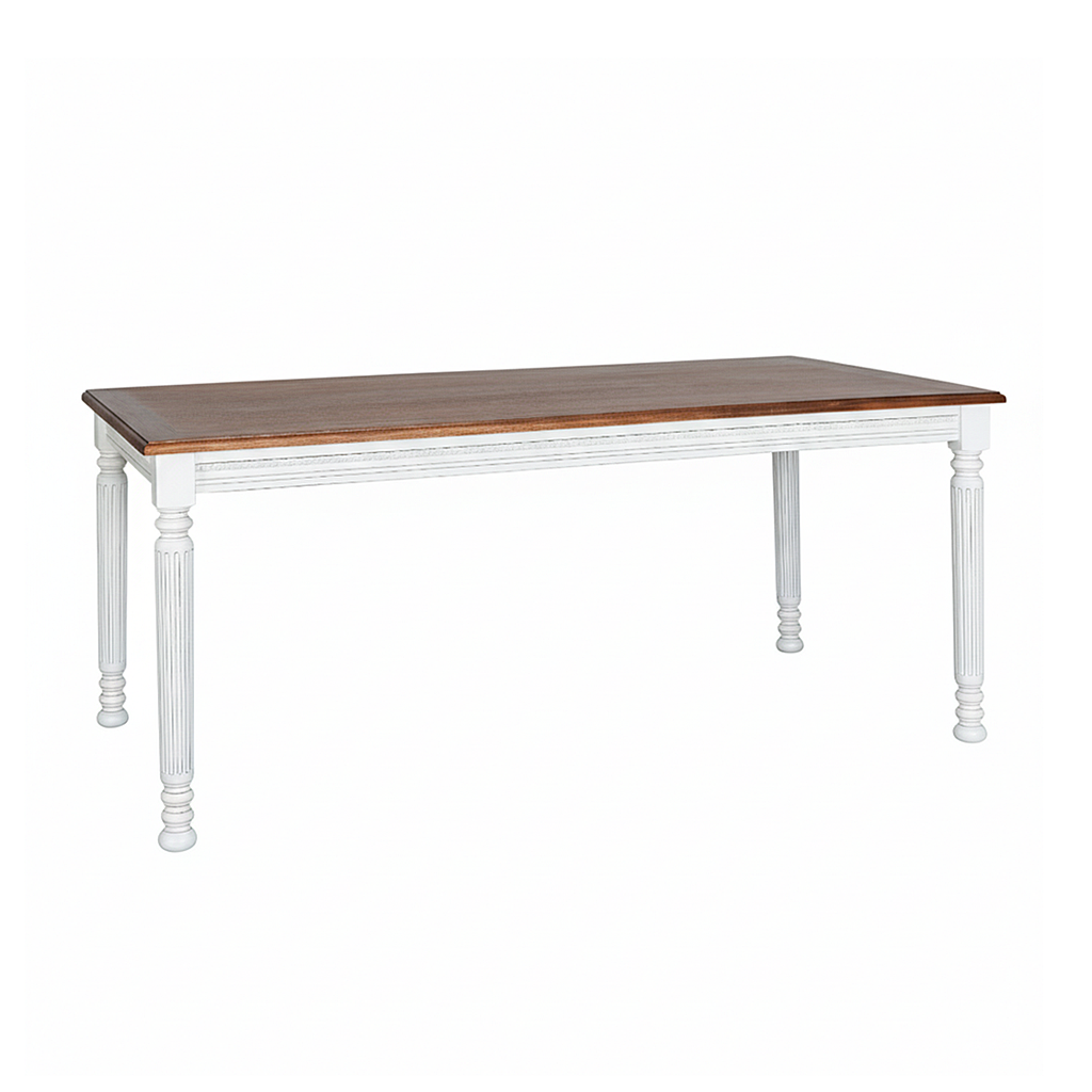 ORLEANS - Dining table L180 x W90 - Brocante white and Washed antic