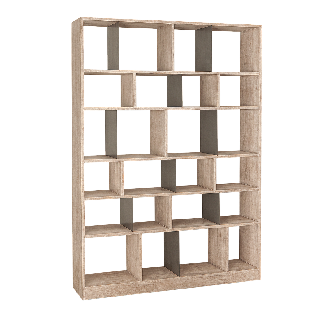 SEATTLE - Shelf L150 x H210 - Whitened acacia and Vintage silver