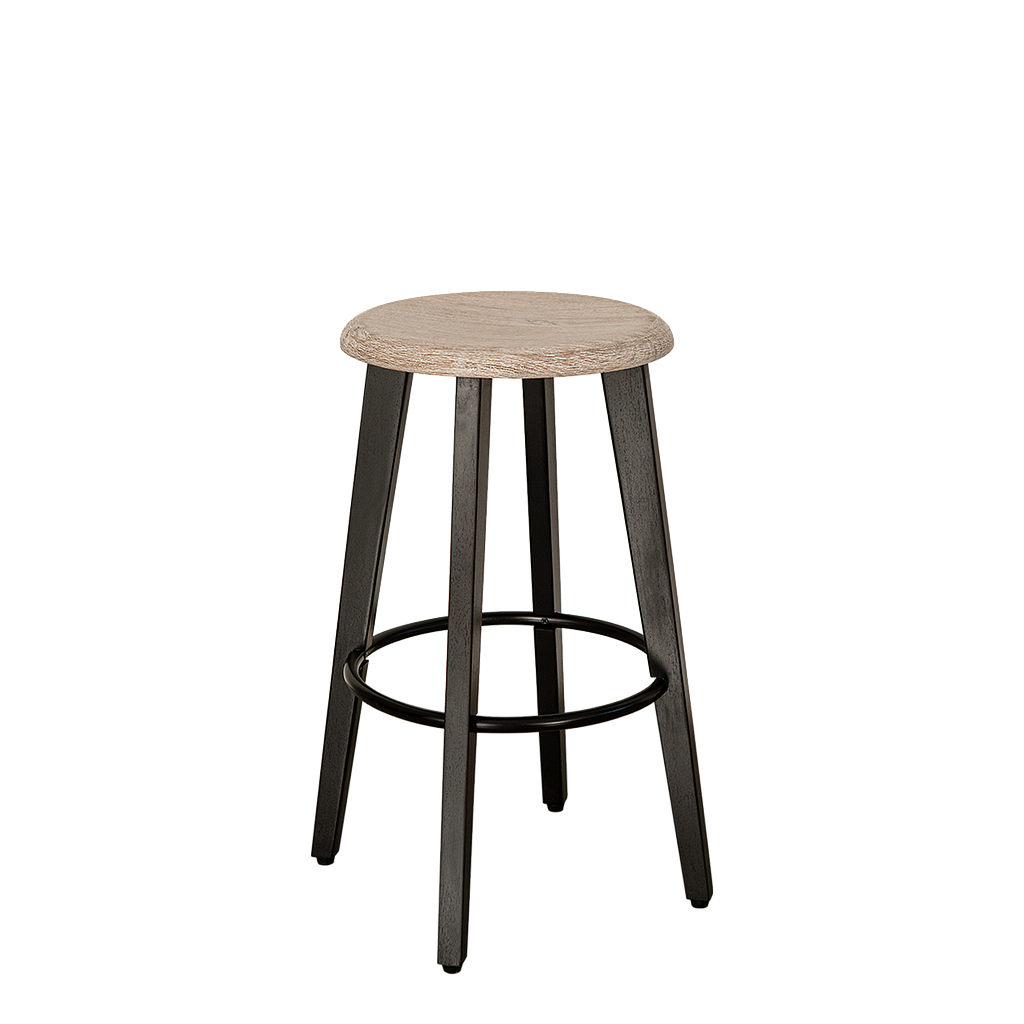 ALEV - Stool H60 - Black and Whitened acacia