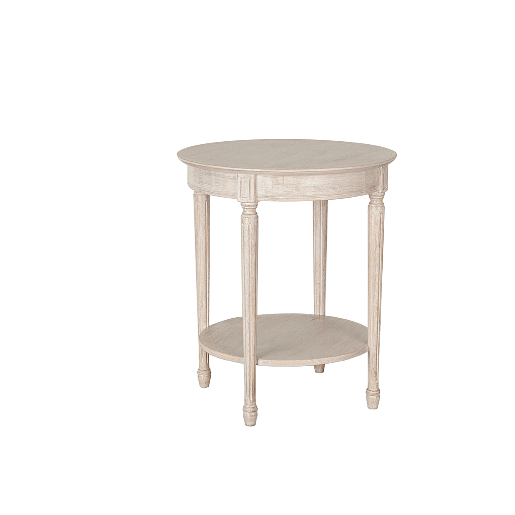 ORLEANS - Side table Diam.55 x H65 - Whitened acacia