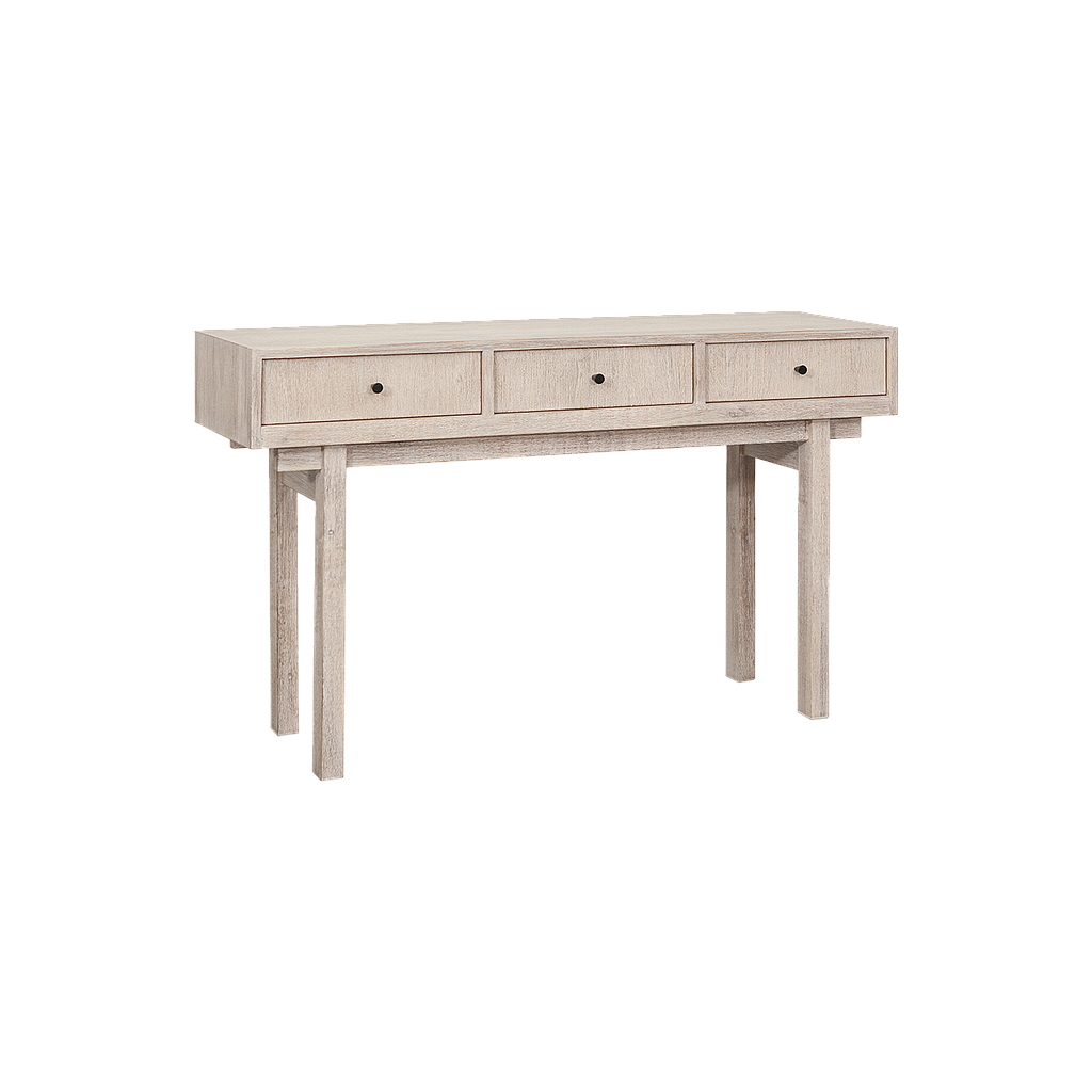 QUADRAE - Console table L130 - Whitened acacia