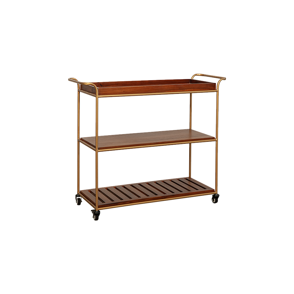 REYNIR - Trolley L106 x H90 - Vintage brass and Washed antic