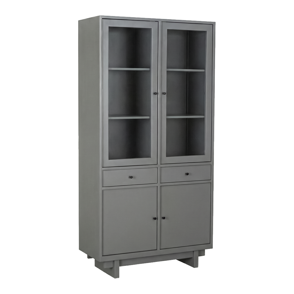 QUADRAE - Display cabinet L95 x H190 - Pearl grey