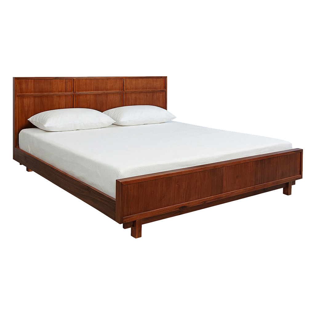 QUADRAE - Super king size bed (Mattress 200x200) - Washed antic