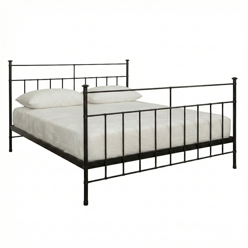 GARDANNE - Metal king size bed (Mattress 180x200) - Burnish