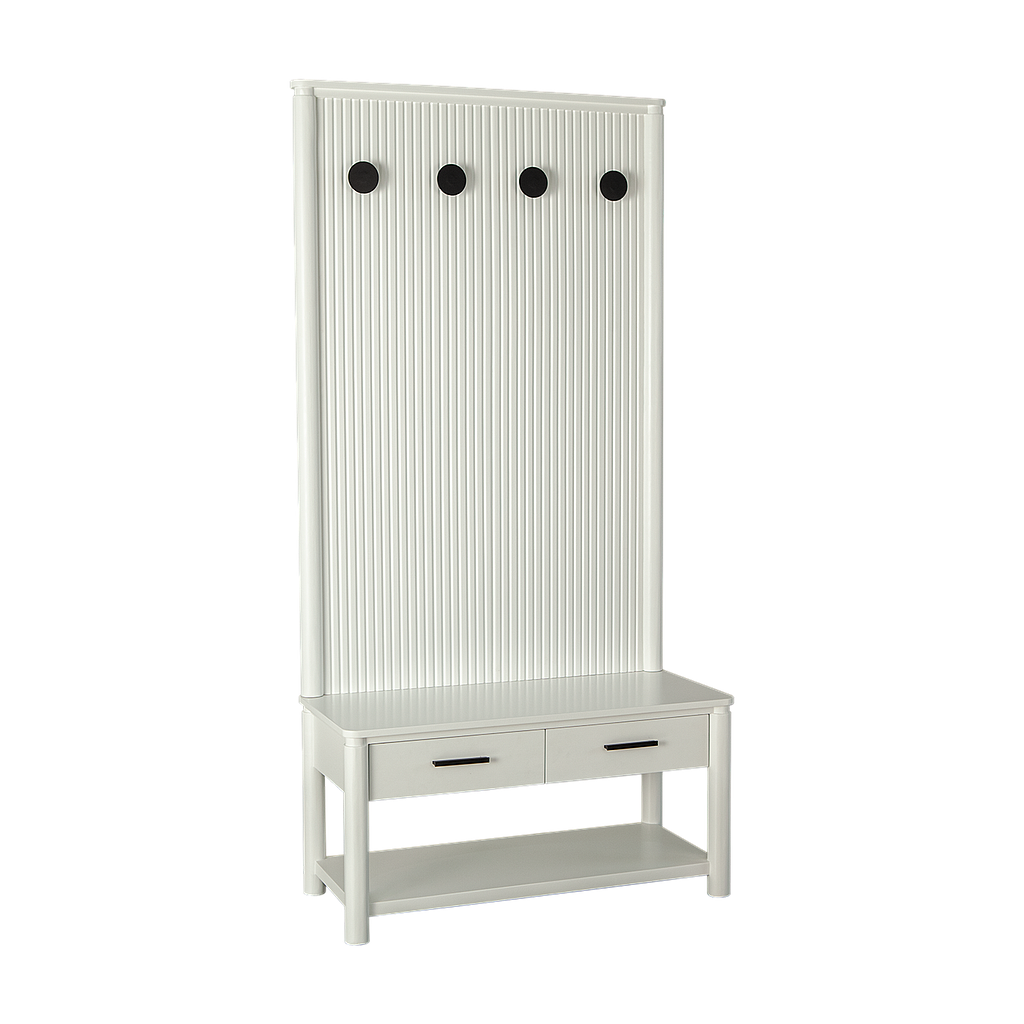 LEEDEN - Hall tree L90 x H181 - Brushed white