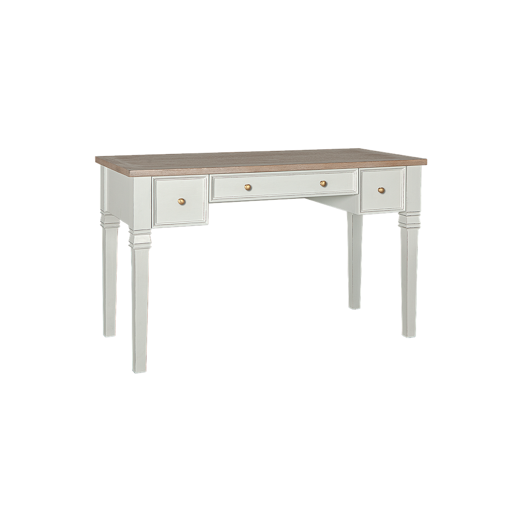 PAUL - Desk L122 x W56 - Brocante white and Toffee