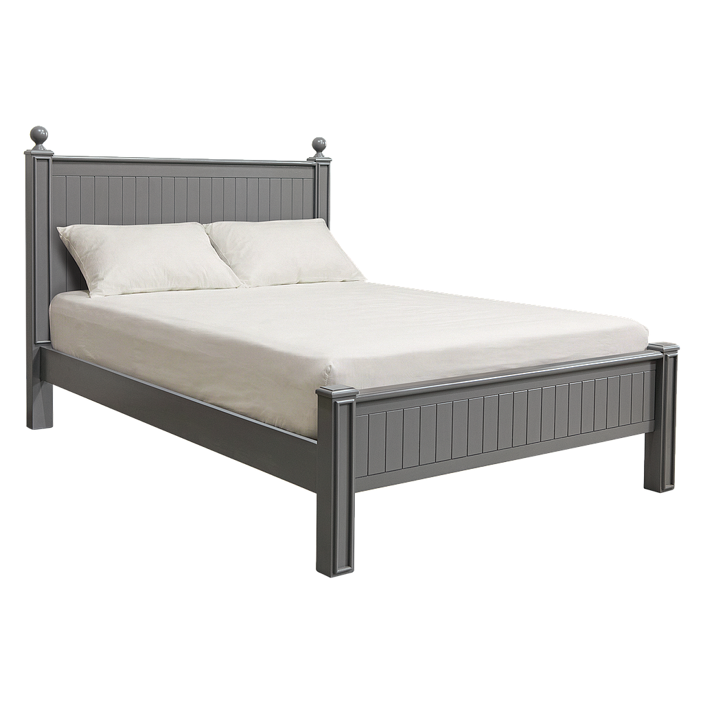 ALES - Double size bed (Mattress 140x200) - Pearl grey