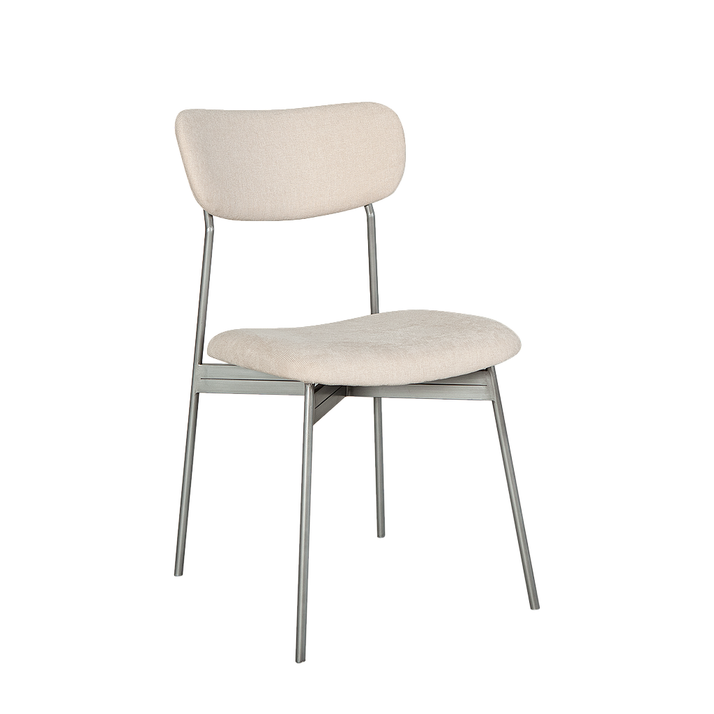 QUADRAE - Chair - Vintage silver and Cream cover