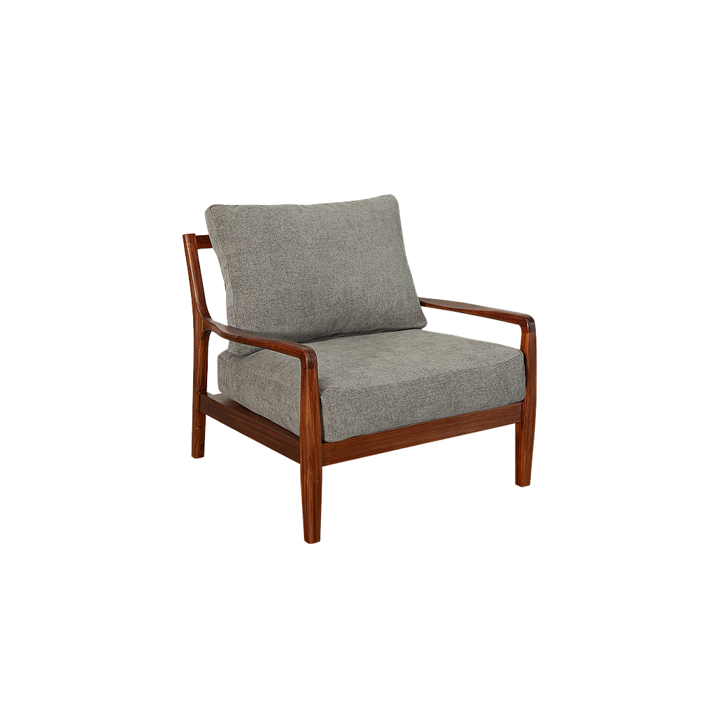 VOLTUMNA - Armchair - Washed antic and Grey cushions