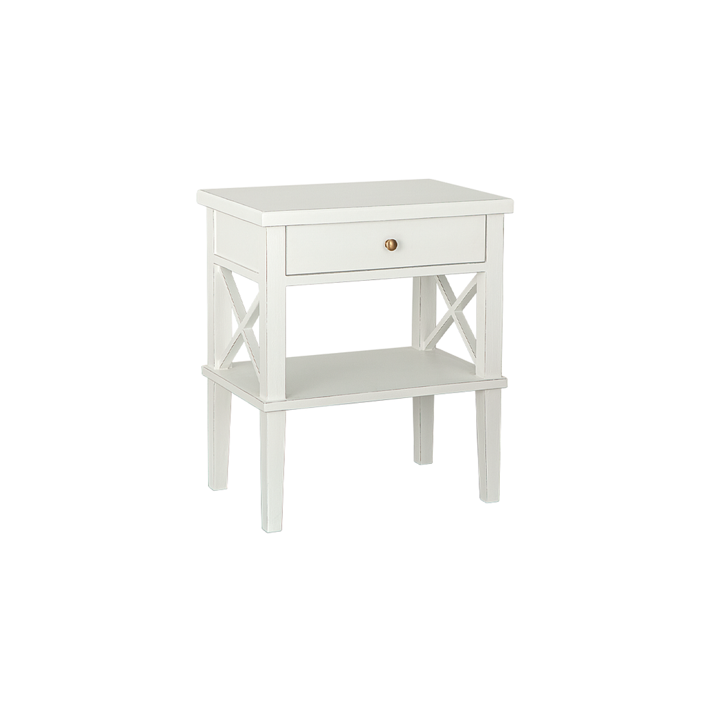 ESTEBAN - Bedside table H65 - Brocante white
