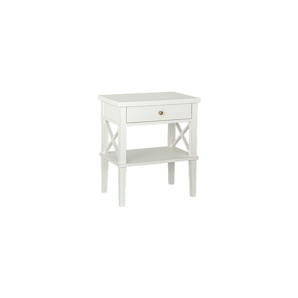 ESTEBAN - Bedside table H65 - Brocante white