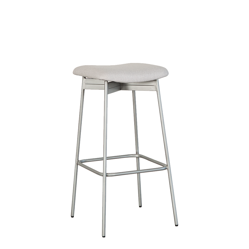 QUADRAE - Bar stool - Vintage silver and Light grey cover