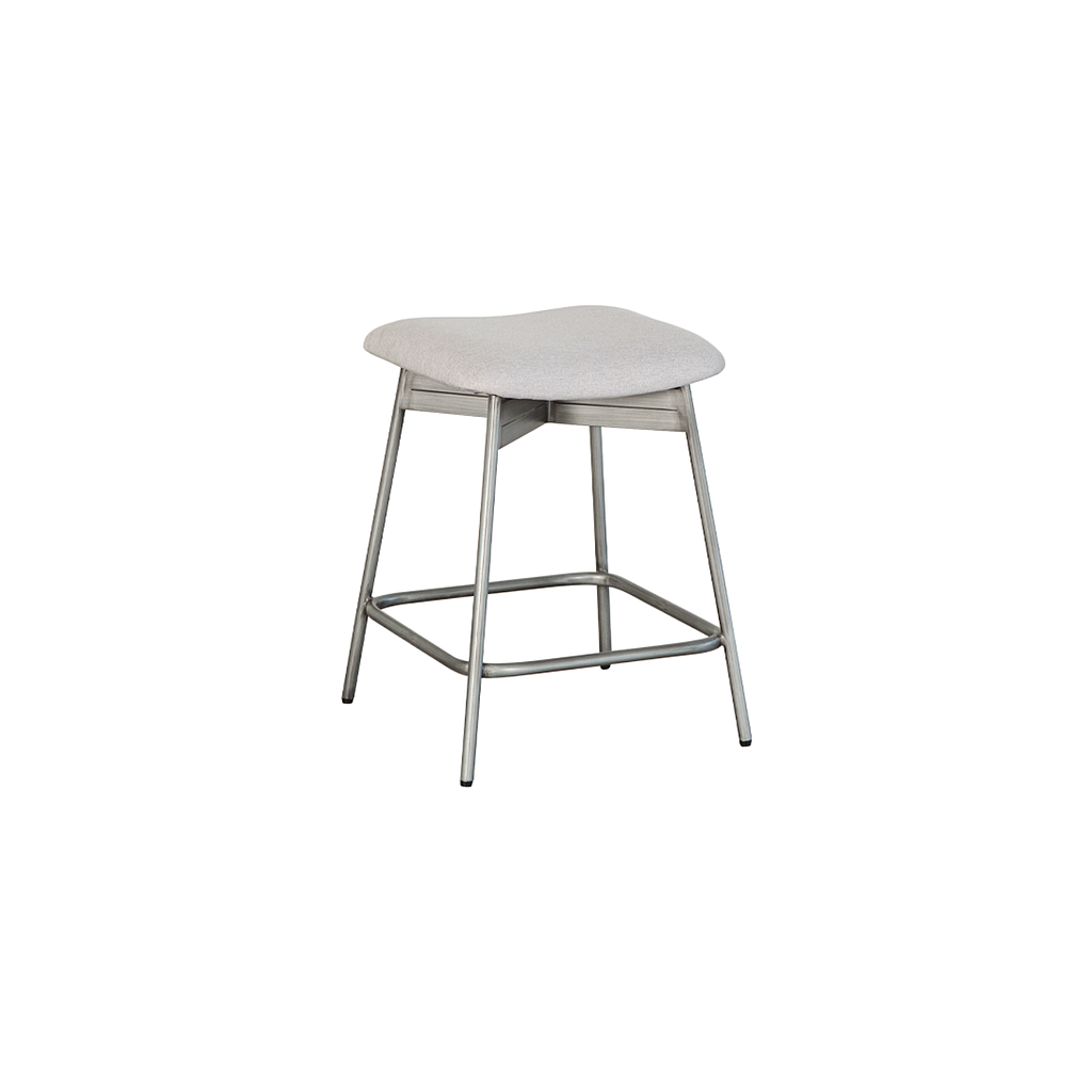 QUADRAE - Stool - Vintage silver and Light grey cover