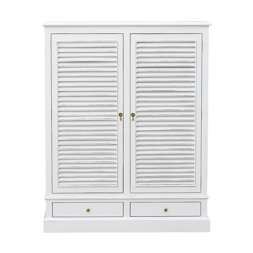 SHUTTER - Shoe cabinet L110 x H140 - Brocante white