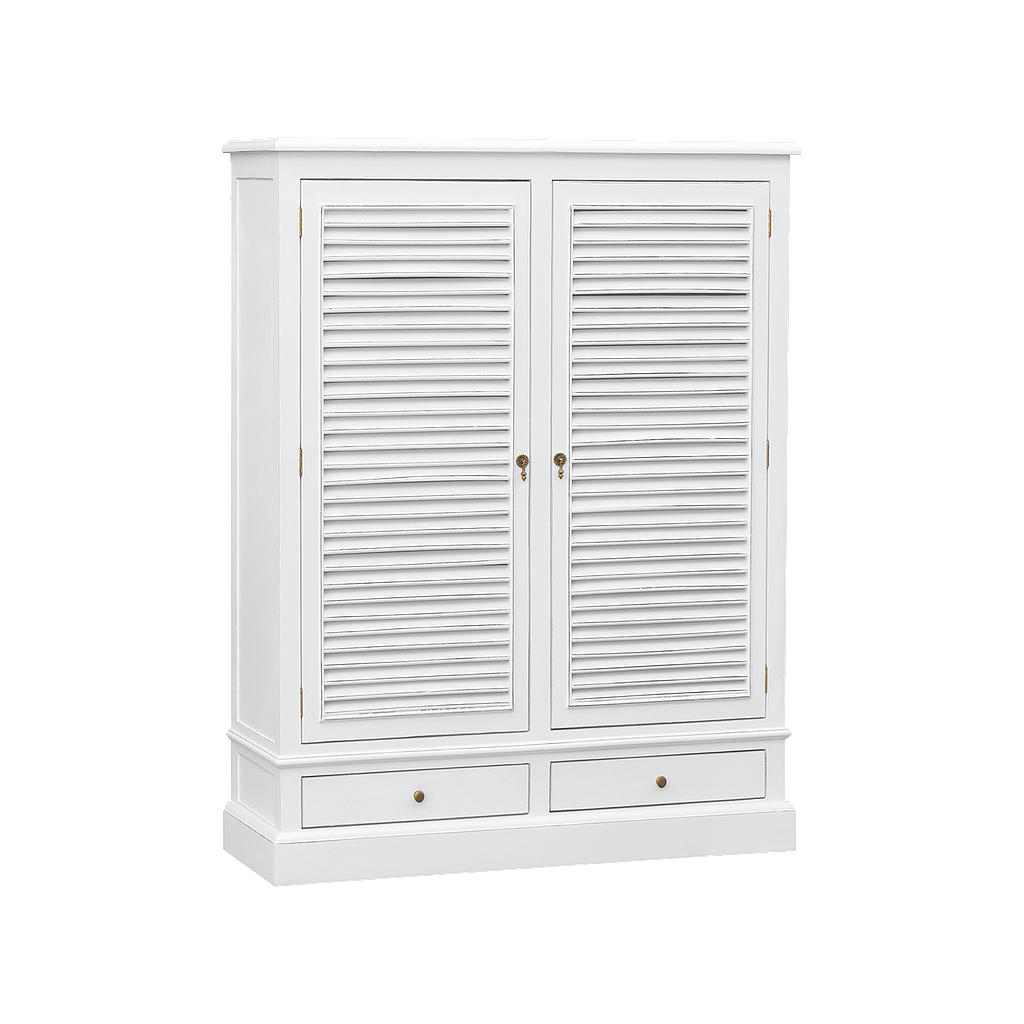SHUTTER - Shoe cabinet L110 x H140 - Brocante white