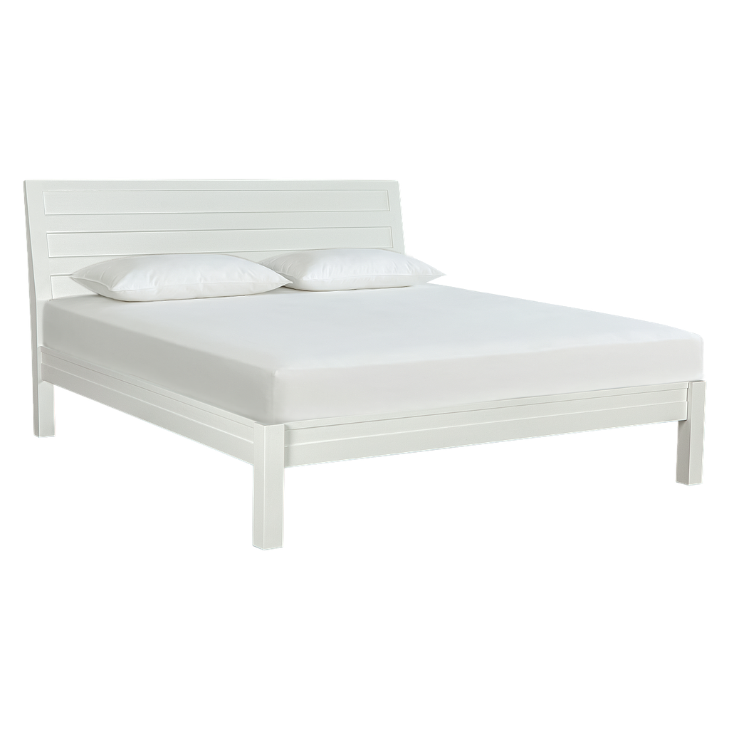 ELLIOT - King size bed (Mattress 180x200) - Brushed white