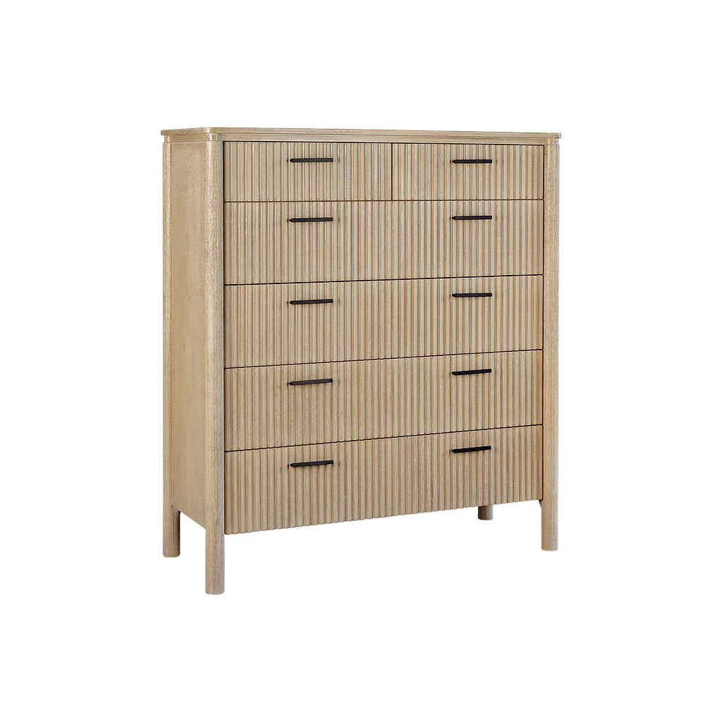 LEEDEN - 6-drawer chest L110 x H124 - Toffee