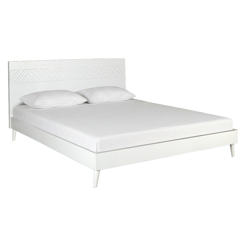 PORTO - Queen size bed (Mattress 160x200) - Brocante white