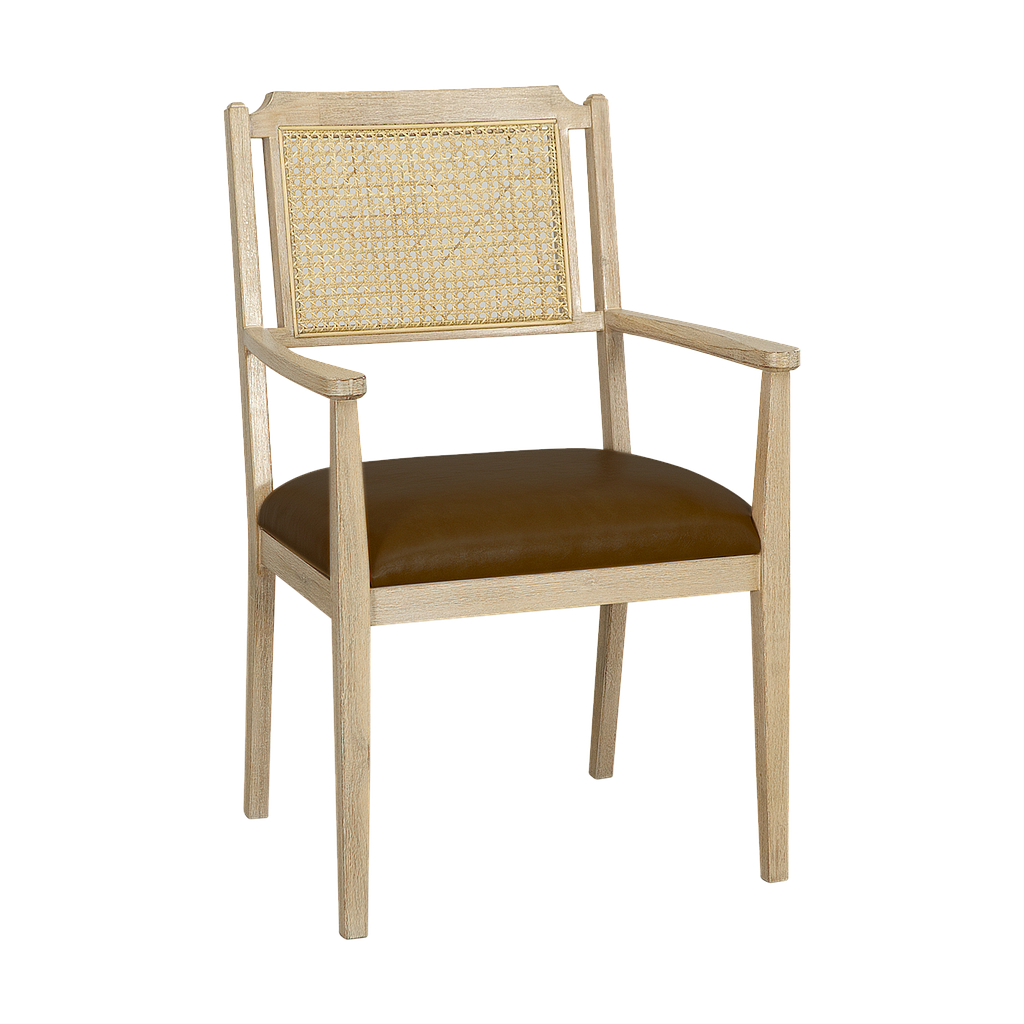 PALOMA - Armchair - L56 x H88 - Toffee, Natural cane and Brown cover