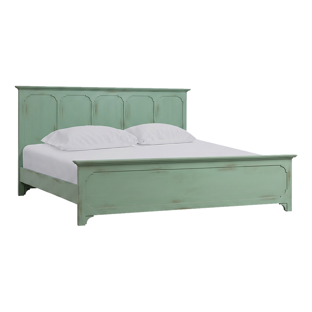 MARIGNY - King size bed (Mattress 180x200) - Shabby mint