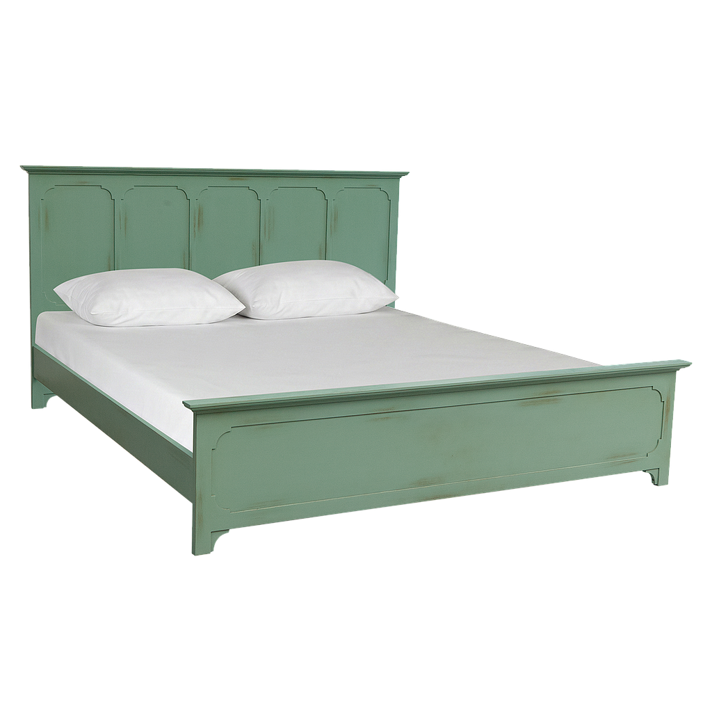 MARIGNY - King size bed (Mattress 180x200) - Shabby mint