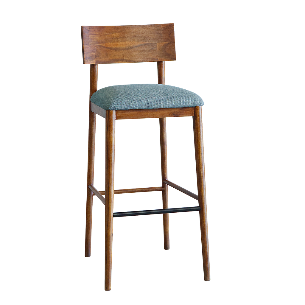 PORTO - Bar chair - Washed antic and Blue cover