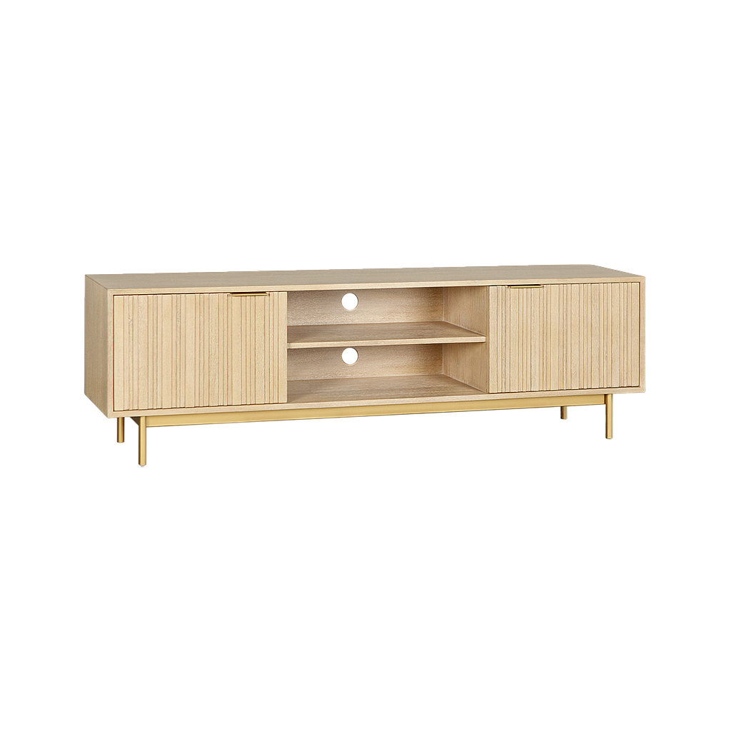 MATTEO - TV stand L160 - Toffee and Gold