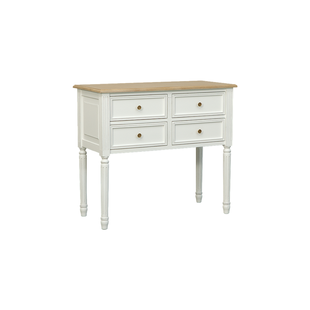 ORLEANS - Console table L95 x H85 - Brocante white and Toffee