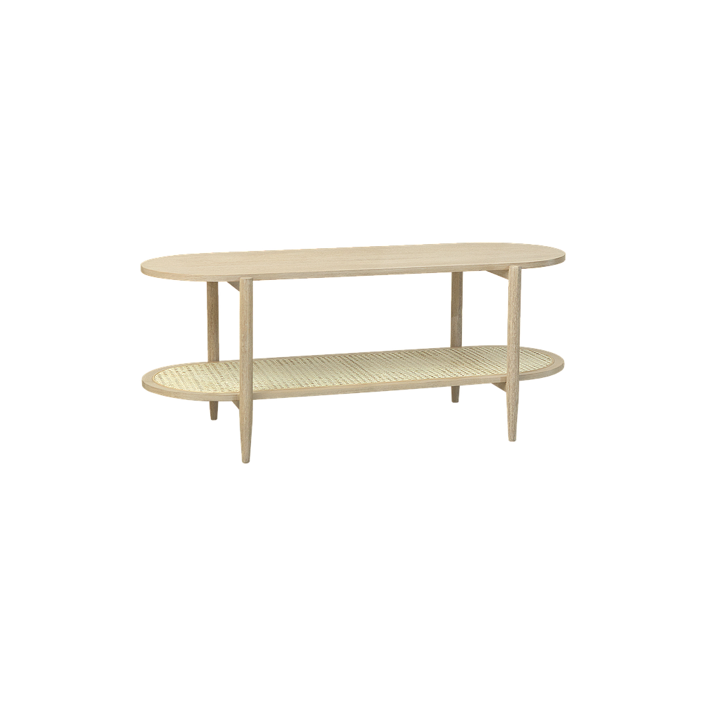 OVEANO - TV stand L120 x H50 - Toffee and Natural cane