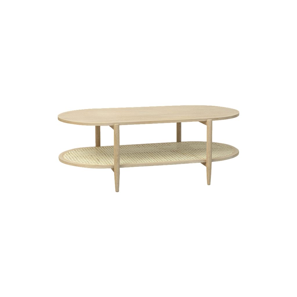 OVEANO - Coffee table L120 x W65 - Toffee and Natural cane