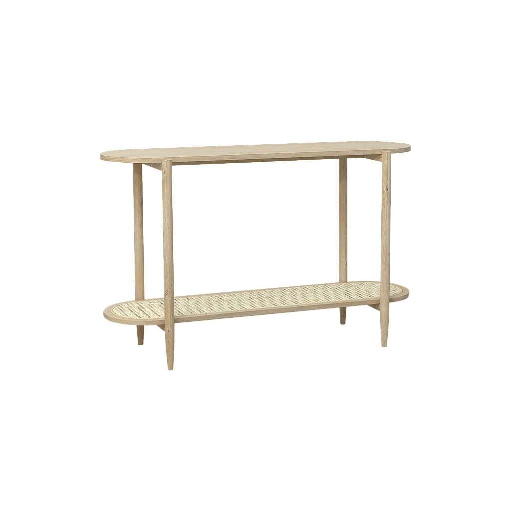 OVEANO - Console table L120 x W40- Toffee and Natural cane