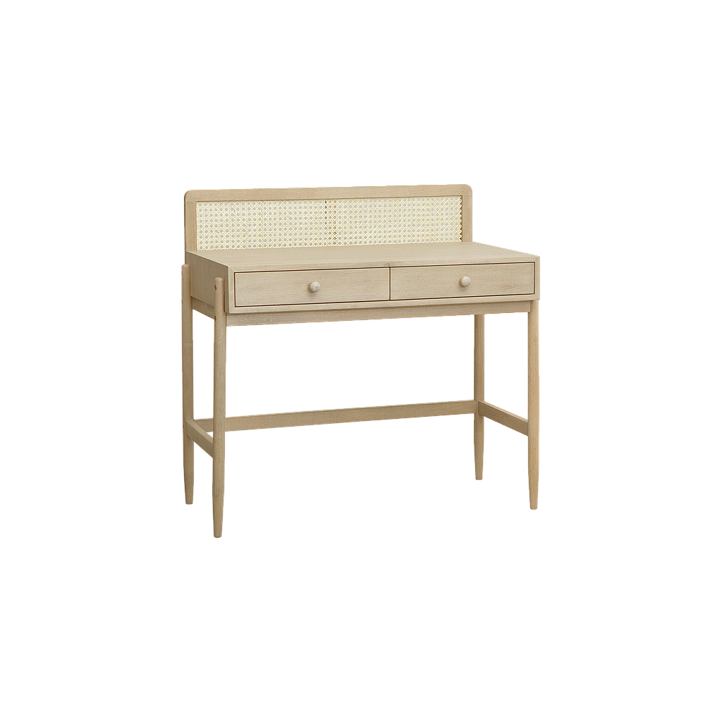 	LUMAE - Desk L95 - Toffee and Natural cane