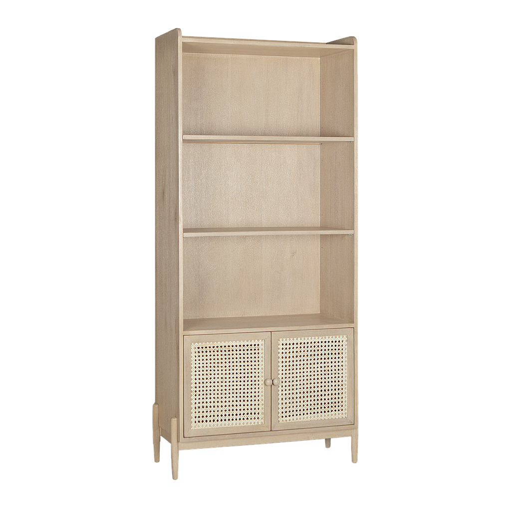 LUMAE - Bookcase L80 x H175 - Toffee and Natural cane