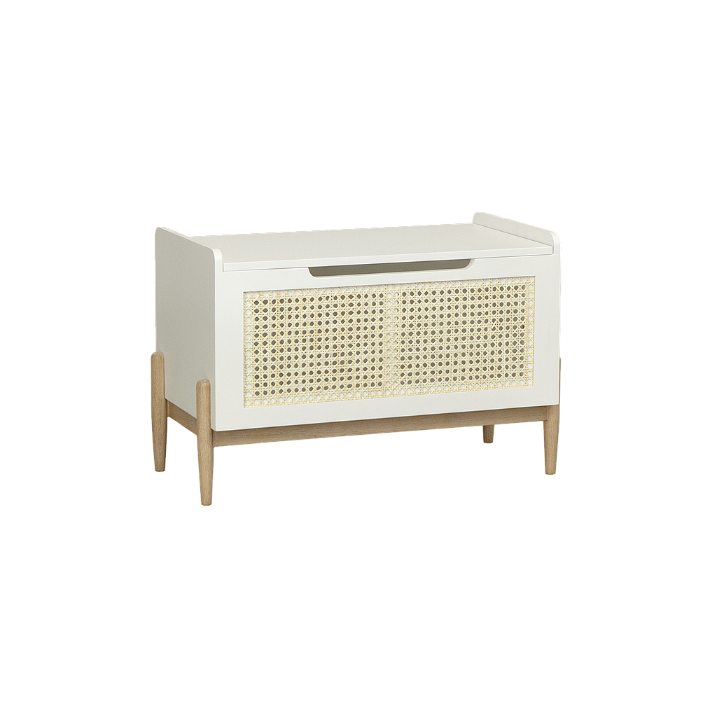 	LUMAE - Chest L75 x W40 - White, Toffee and Natural cane
