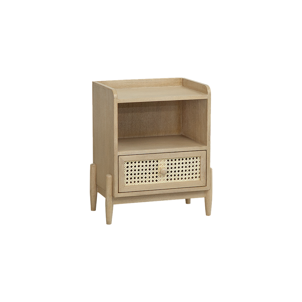 LUMAE - Bedside table L45 x H55 - Toffee and Natural cane