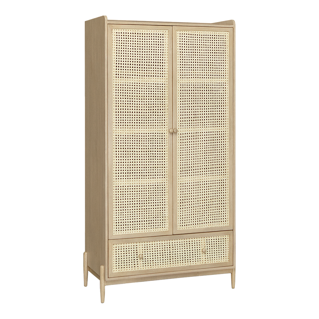 LUMAE - Wardrobe L95 x H185 - Toffee and Natural cane