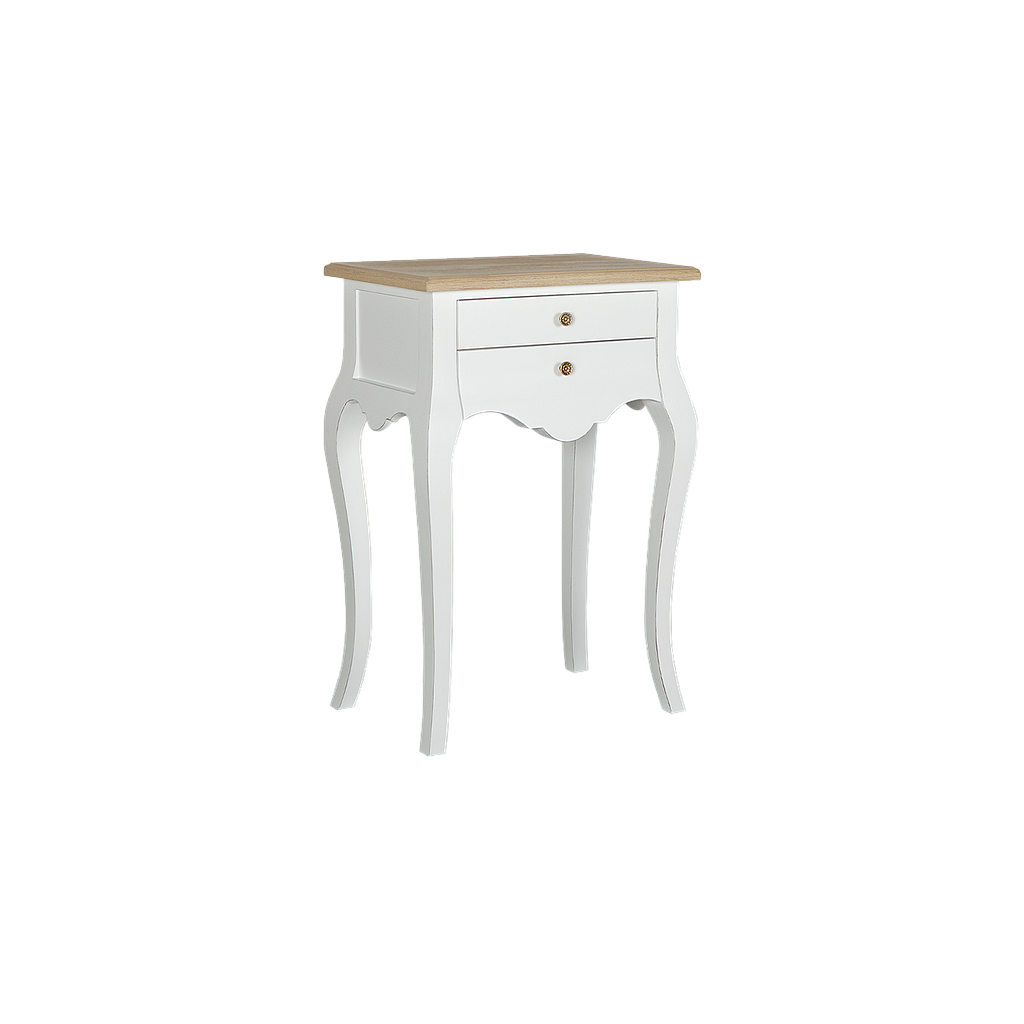 ELODIE - Console table L60 - Brocante white and Toffee