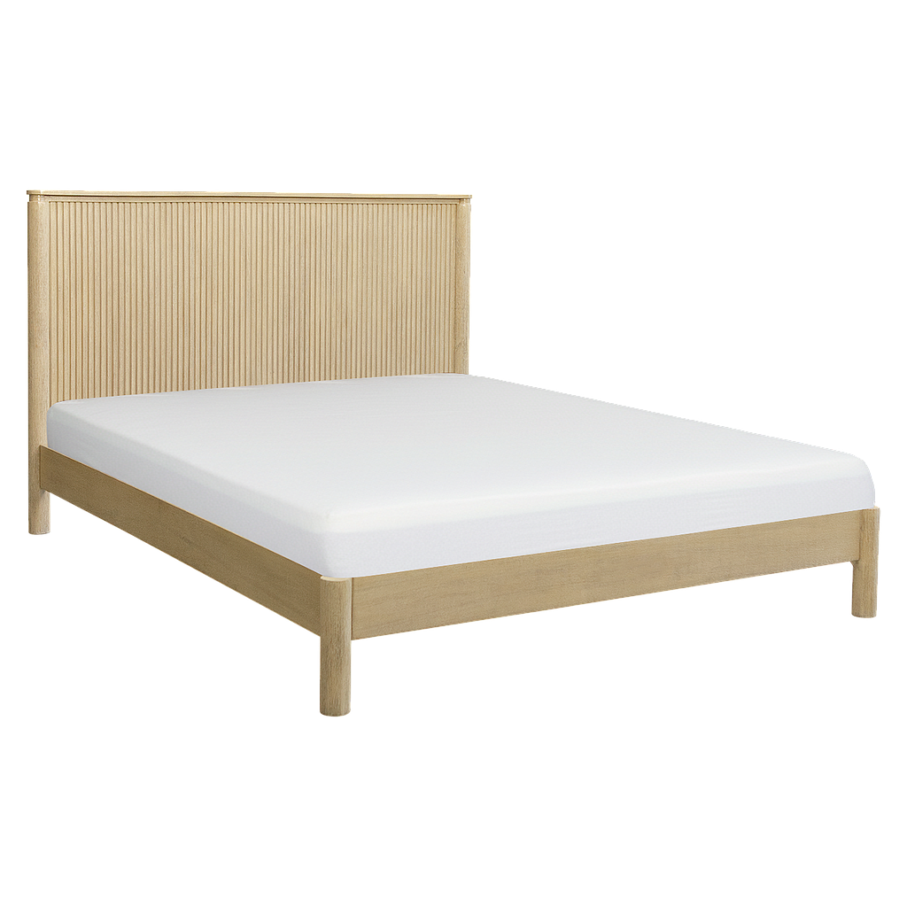 LEEDEN - Queen size bed (Mattress 160x200) - Toffee