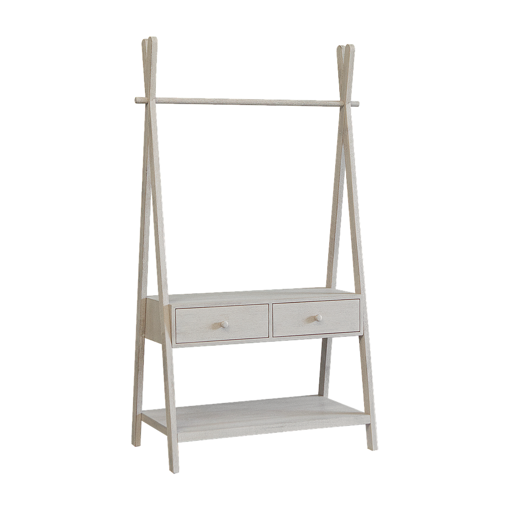 TIPI - Clothes shelf L100 x H170 - Whitened acacia