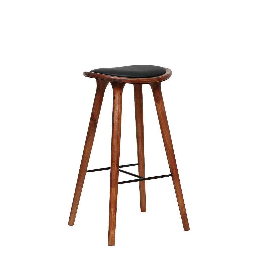 BALMA - Bar stool H76 - Washed antic and Black cover