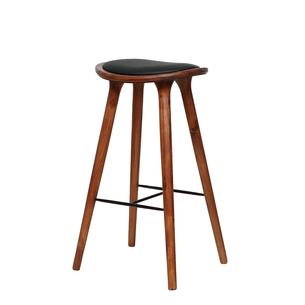 BALMA - Bar stool H76 - Washed antic and Black cover